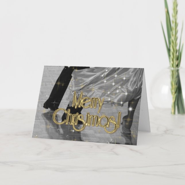 Merry Christmas Dancers PERSONALIZED Holiday Card (Front)
