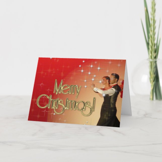 Merry Christmas Dancers PERSONALIZED Holiday Card (Front)
