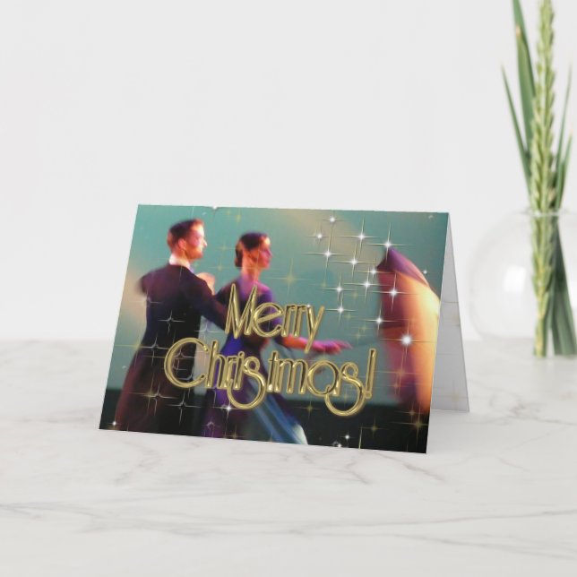 Merry Christmas Dancers PERSONALIZED Holiday Card (Front)