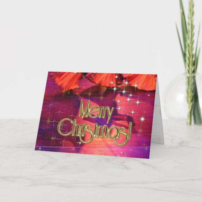 Merry Christmas Dancers PERSONALIZED Holiday Card (Front)
