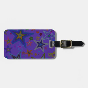 Merry Christmas Dark Purple, Stars Heaven Star Luggage Tag