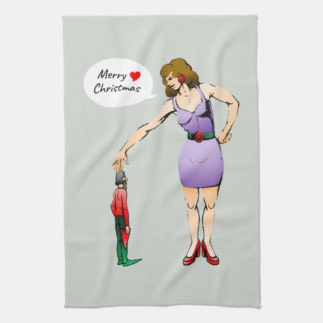 Merry Christmas Dear Elf Kitchen Towel (Vertical)