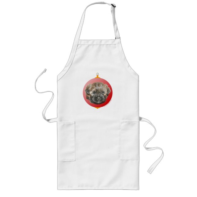 Merry Christmas Dear Little Rescued Dog Long Apron (Front)