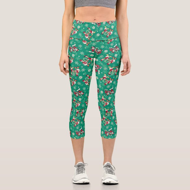 Merry Christmas | Deck the Halls Mickey & Donald Capri Leggings (Front)