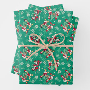 Merry Christmas   Deck the Halls Mickey & Donald Wrapping Paper Sheet