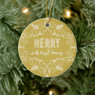 Merry Christmas Deco Frame Holiday Photo Ornament