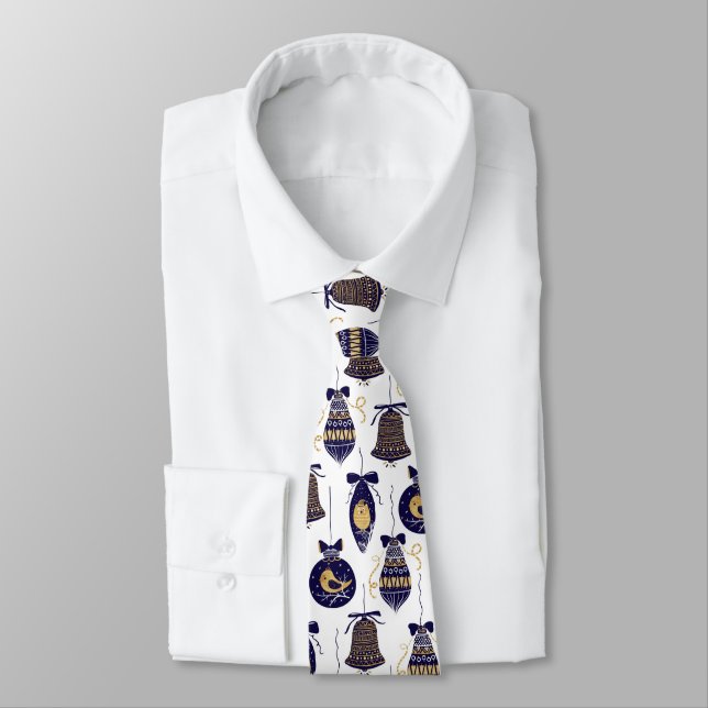 Merry Christmas Decor Pattern Tie (Tied)