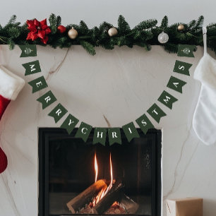 Merry Christmas Decor Simple Modern Bunting Flags