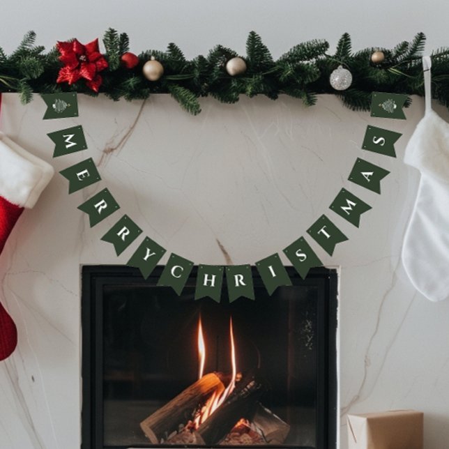 Merry Christmas Decor Simple Modern Bunting Flags (Creator Uploaded)