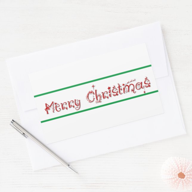 Merry Christmas Decorated Text Sticker (Envelope)