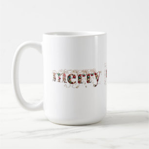 Merry Christmas Decorative Gold and Baubles Text Coffee Mug