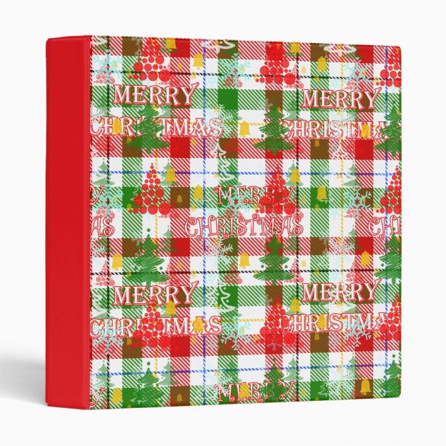 Merry Christmas Decorative Plaid Tartan  Binder (Creator Uploaded)