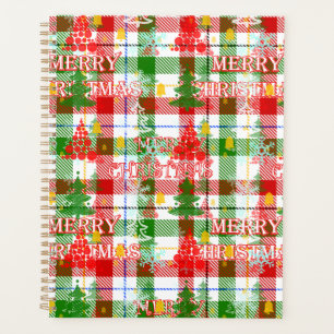 Merry Christmas Decorative Plaid Tartan  Planner