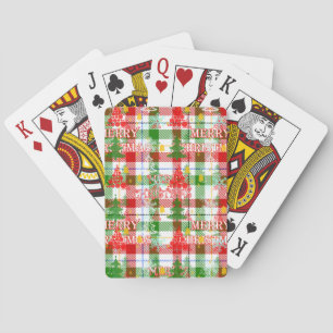 Merry Christmas Decorative Plaid Tartan Playing Cards
