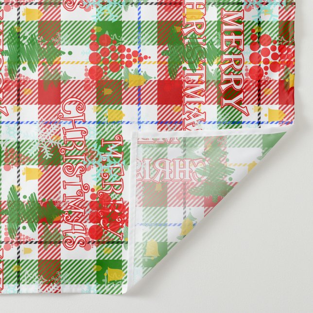 Merry Christmas Decorative Plaid Tartan  Tapestry (Creator Uploaded)
