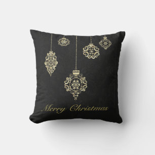 Merry Christmas Decorative Rose Gold Geometry Throw Pillow