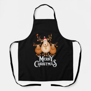 Merry Christmas Deer   Apron