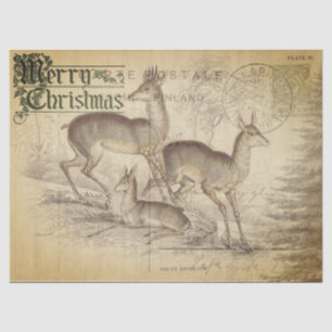 Merry Christmas Deer Decoupage Paper