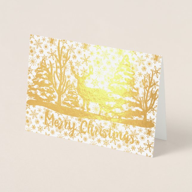 Merry Christmas  deer foil Card (Front)