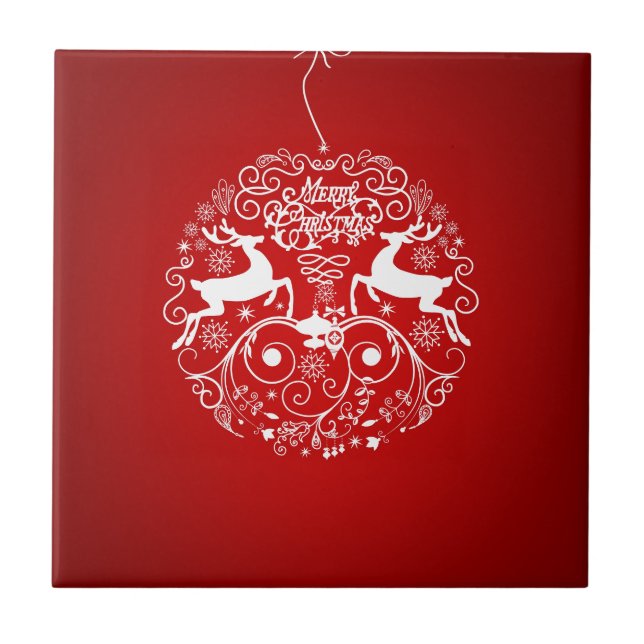 Merry Christmas Deer Friends! Tile (Front)