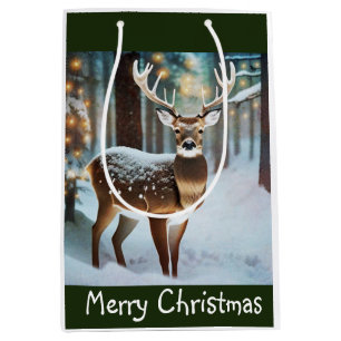 Merry Christmas Deer Medium Gift Bag