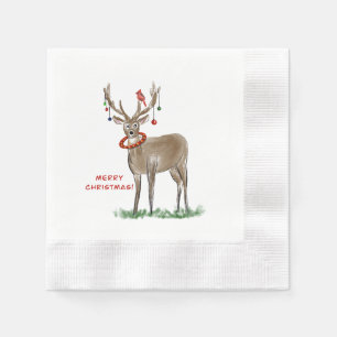 Merry Christmas Deer napkins
