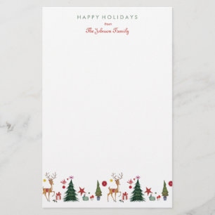 Merry Christmas   Deer & Tree   Stationary Stationery