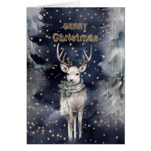 Merry Christmas Deer Wearing A Scarf