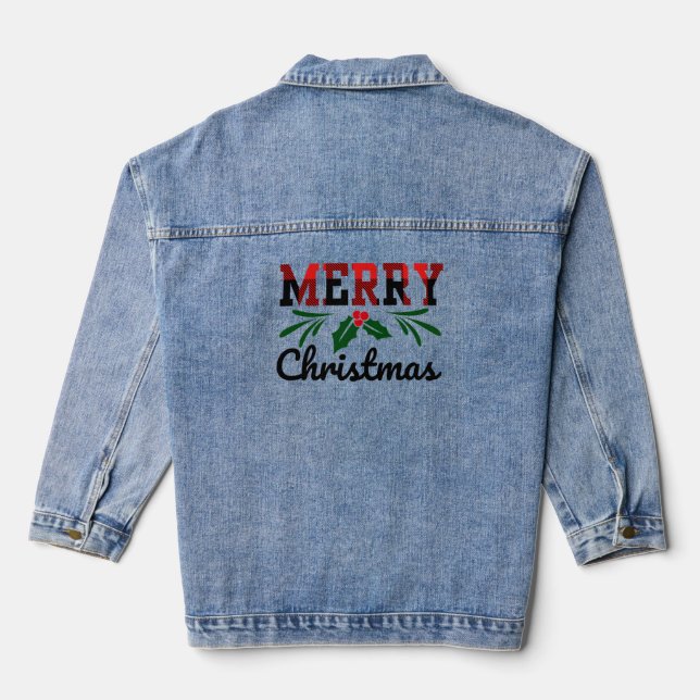 Merry Christmas Denim Jacket (Back)