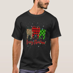Merry Christmas Dentist Teeth Buffalo Plaid Christ T-Shirt