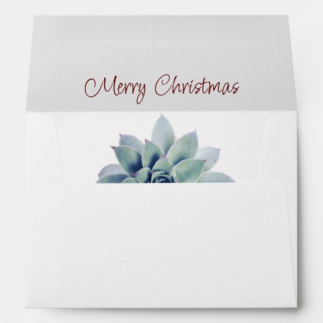 Merry Christmas Desert Botanical Succulent   Envelope (Back (Bottom))