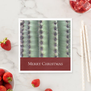 Merry Christmas Desert Cactus Southwest Napkin