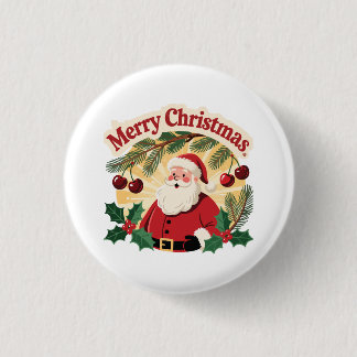 Merry Christmas Design 1 Inch Round Button