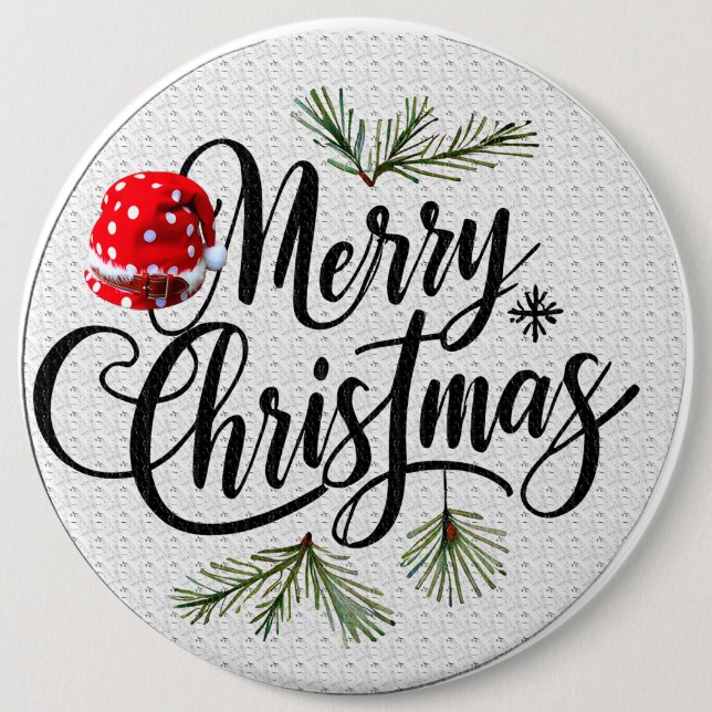 Merry Christmas design art. 6 Inch Round Button (Front)