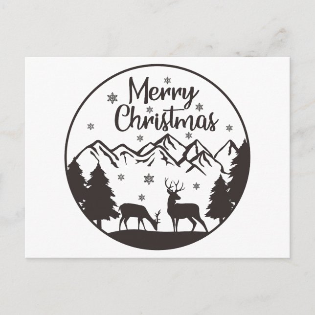 Merry Christmas Design Holiday Postcard (Front)