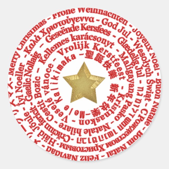 Merry Christmas Different Languages Sticker (Front)