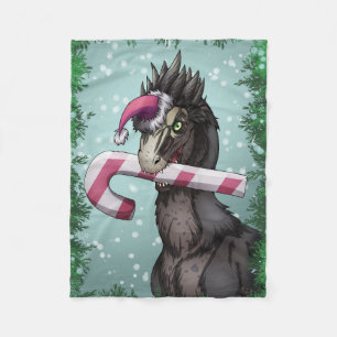 Merry Christmas Dinosaur Fleece Blanket