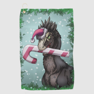 Merry Christmas Dinosaur Golf Towel