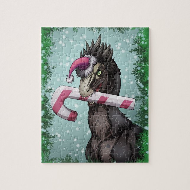 Merry Christmas Dinosaur  Jigsaw Puzzle (Vertical)