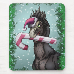 Merry Christmas Dinosaur Mouse Pad
