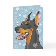 Merry Christmas Doberman Dog Customizable Card
