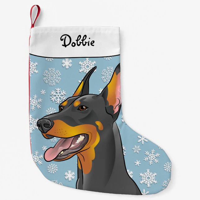 Merry Christmas Doberman Stocking (Front)