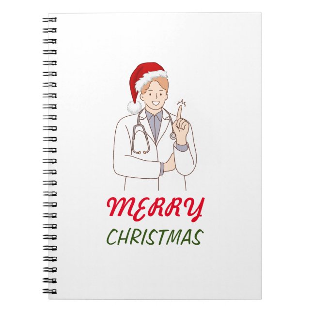 Merry Christmas Doctor Appreciation Holiday Design Notebook (Front)