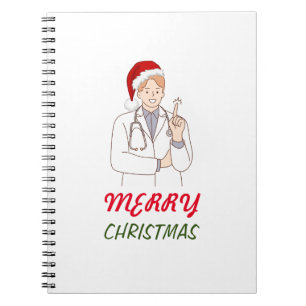 Merry Christmas Doctor Practitioner Festive Notebook