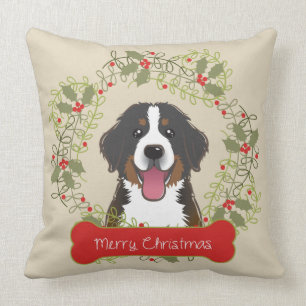 Merry Christmas Dog Breed Throw Pillow
