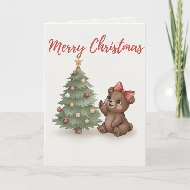 Merry Christmas Dog Card Cozy Holiday Illustration (Front)