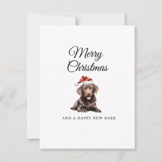 Merry Christmas dog catd chocolate lab Holiday Card