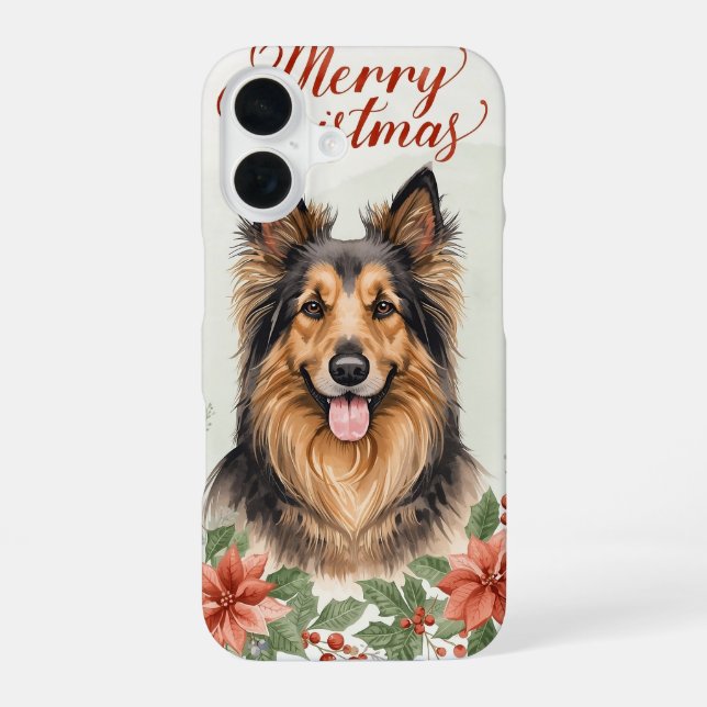Merry Christmas Dog Festive Holiday Phone Case (Back)