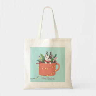 Merry Christmas: Dog Illustration Art Tote Bag