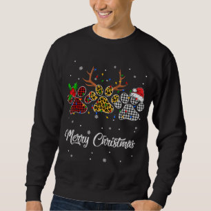 Merry Christmas Dog Paw Costume Dog Lover Xmas Gif Sweatshirt